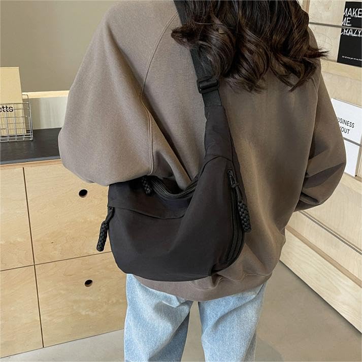EMGILL Nylon Crescent Crossbody Bag for Women Shoulder Tote Handbag Casual Sling Bag Dumpling Purse Bag for Outdoor Travel - Image 1